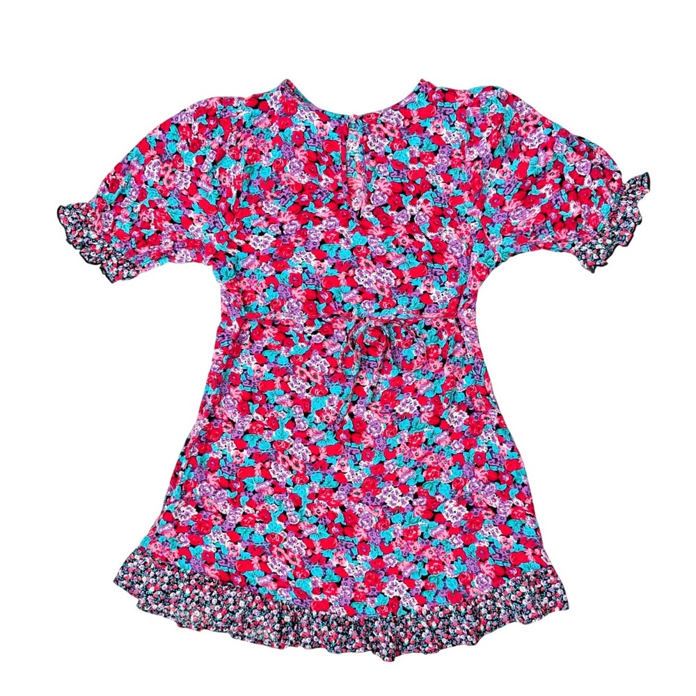 RIXO for‎ Target Floral Mini Dress Ruffle Puff Sleeve Cottagecore Size 4 - Picture 4 of 14